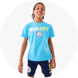 Kid Wearing Man City Active Kids EPL T-s