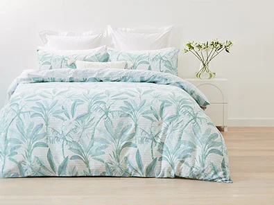 Riley Reversible Cotton Rich Quilt Cover Set - King Bed, Blue