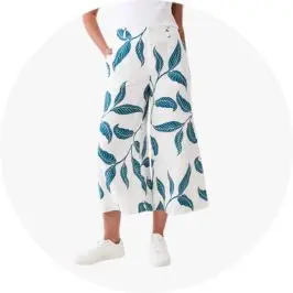 Womens Printed Linen Blend P