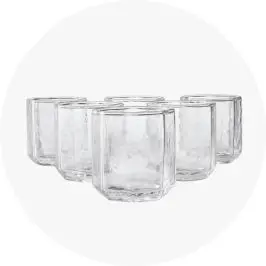 6 Clear Octagon Tumbler Gla