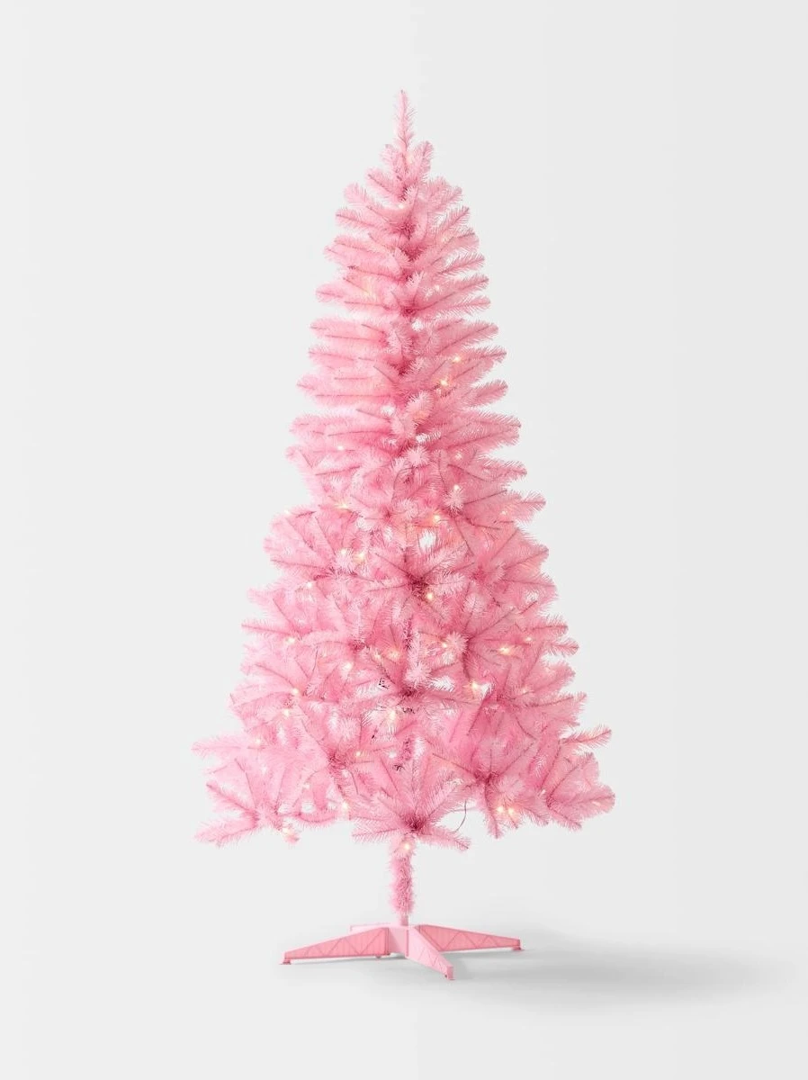 1.82m (6ft) Pink Prelit Christmas 