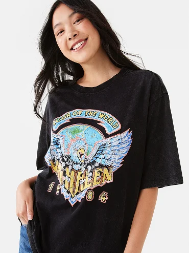 Short Sleeve Van Halen License Premium Oversized T-s