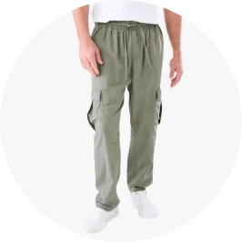 Mens Green Linen Cargo P