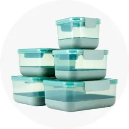 5 Piece Two Toned Plastic Food Storage