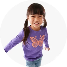 girl wearing butterfly purple long sl