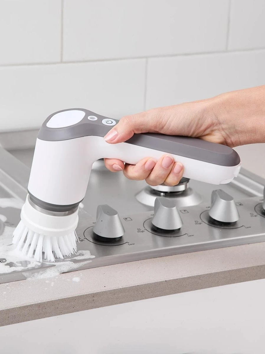 Rechargeable Handheld Scrubber - Grey and W