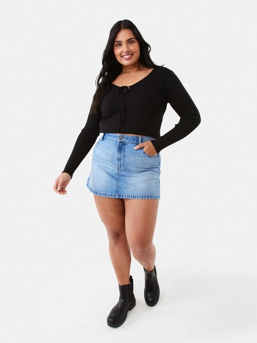 Studded Denim Mini S