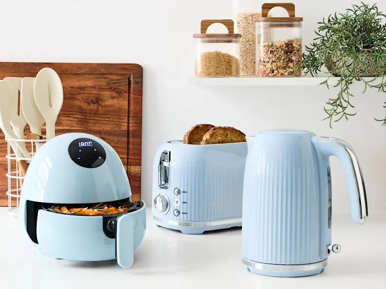 Kitchen Appliances Blue Toaster, Airfryer & Kettle