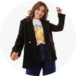 Womens Premium Double Breasted Blazer in B