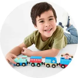 34 Piece Train Playset with Sto