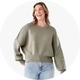 Womens Oversized Crew Neck Jumper- g