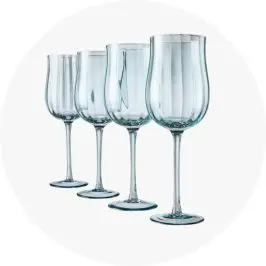 4 Green Tulip Wine Gla