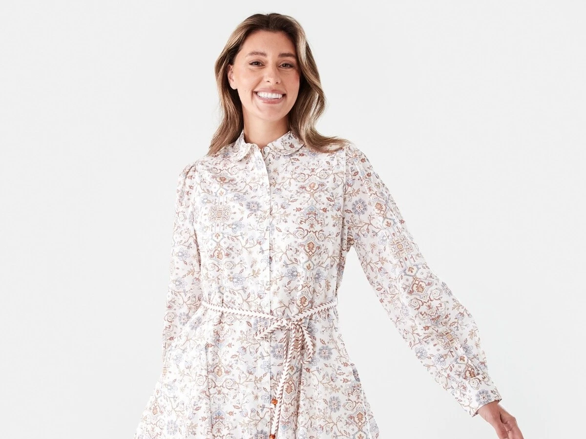 Long Balloon Sleeve Tie Waist Mini D