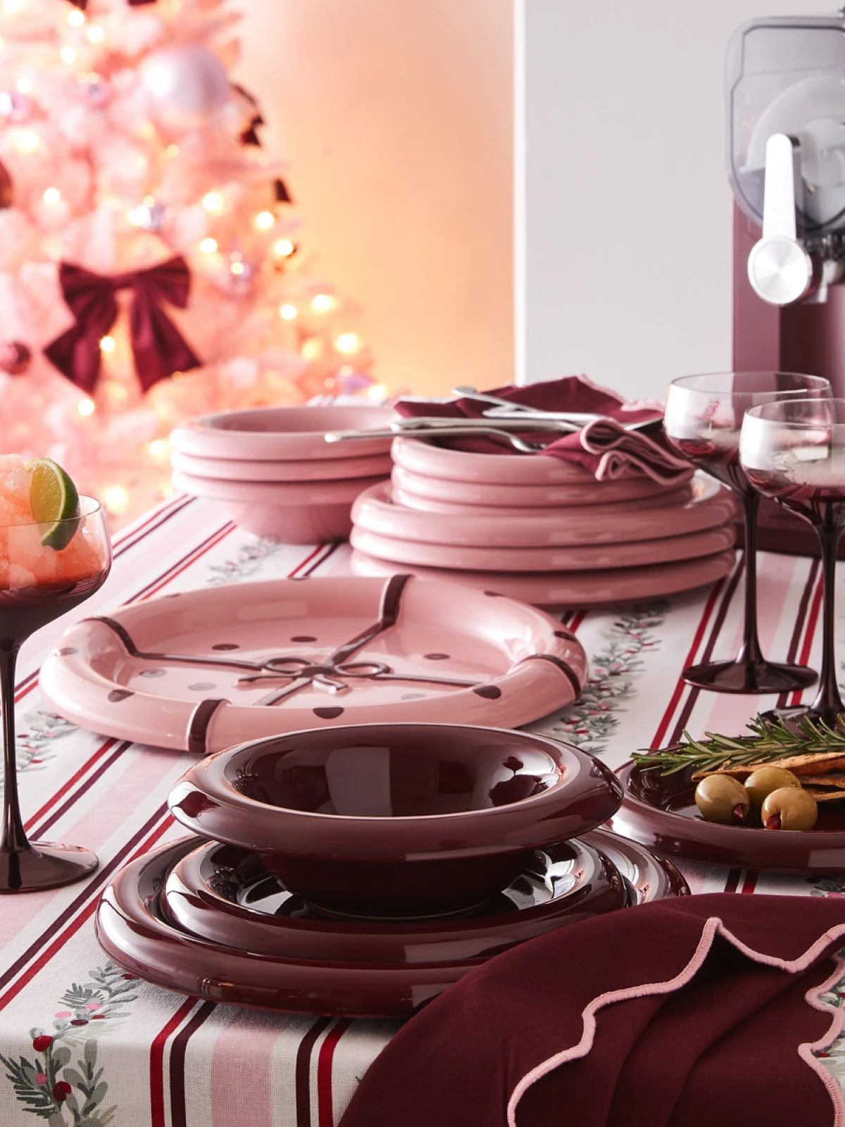 Merry maroon dining and entertaining