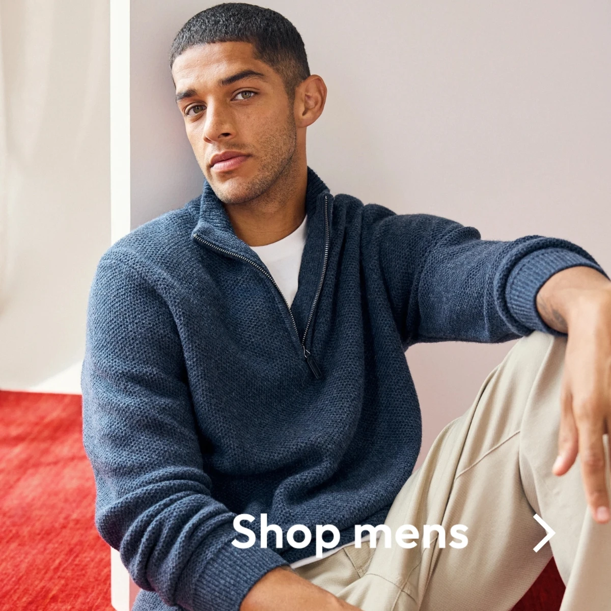 Mens knitwear lambswool blue