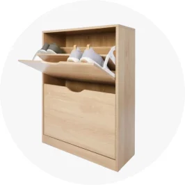 2 Tier Oak Look Shoe Cabinet