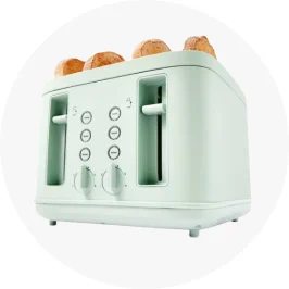 4 Slice Soft Touch Toaster - Green