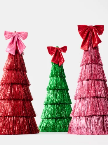 Tinsel Tabletop Tree - Assorted