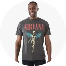 Man wearing Nirvana License T-shirt