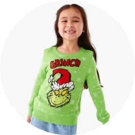 Kids Wearing The Grinch License Knit