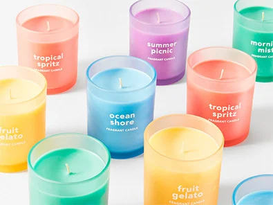 different types of fragrant candles
