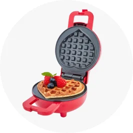 Mini Heart Waffle Maker in red color