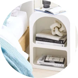 White Arched Bedside T