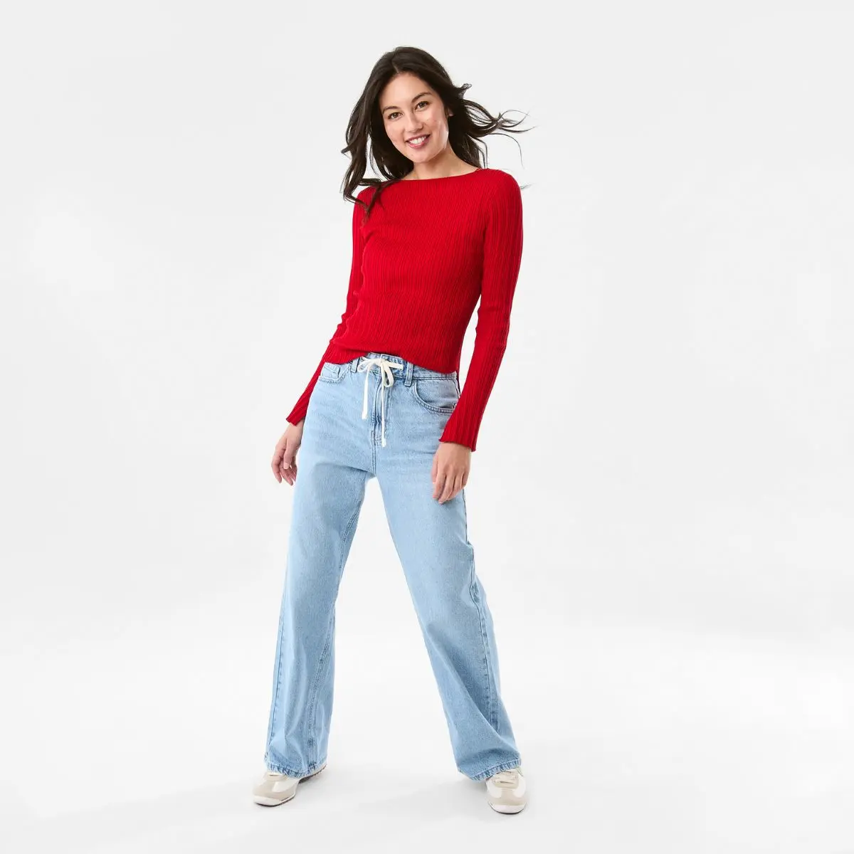 Wide Tie Waist Jeans