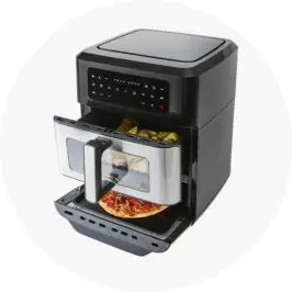 2-in-1 Air Fryer and Oven - Black and Silver 