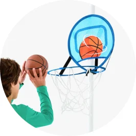 Boy Playing With Folding Basketball 