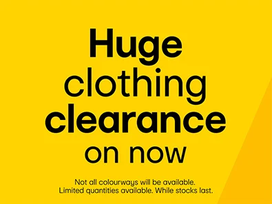 Huge clothing clearance on now