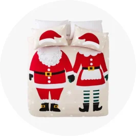 Mr. & Mrs. Claus Cotton Rich Reversible Quilt Cover Set - Queen