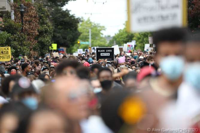 Photo of historic Juneteenth Freedom March in Central District, Washington. 