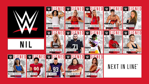 WWE collage of Next in Line NIL Athletes