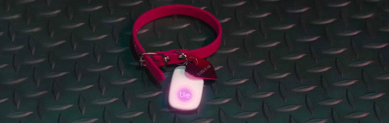 A Tile pro attached to a cat collar