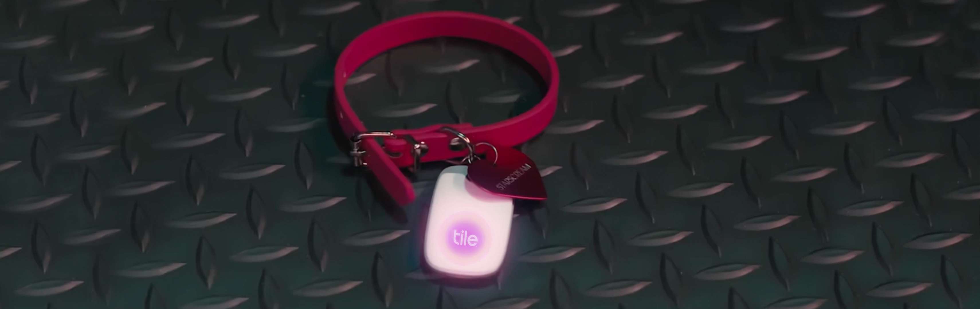 A Tile pro attached to a cat collar