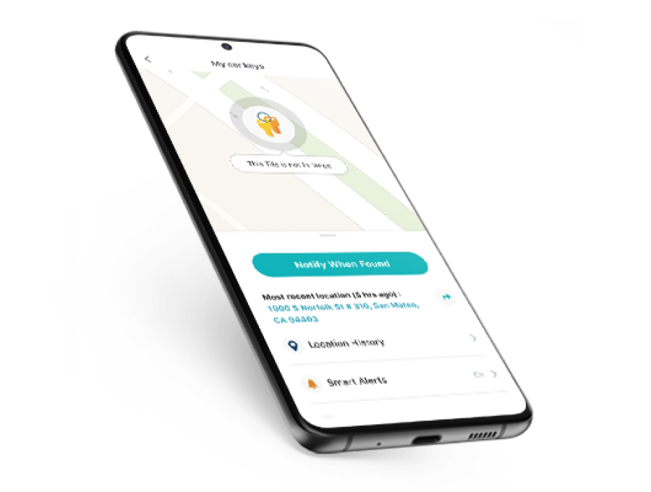 Checking the location history of a pair on keys in the Tile app