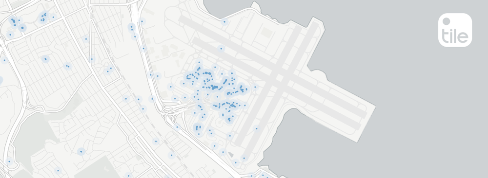 The Tile network map at an airport
