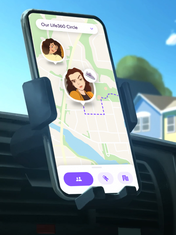 mom and daughter on a map