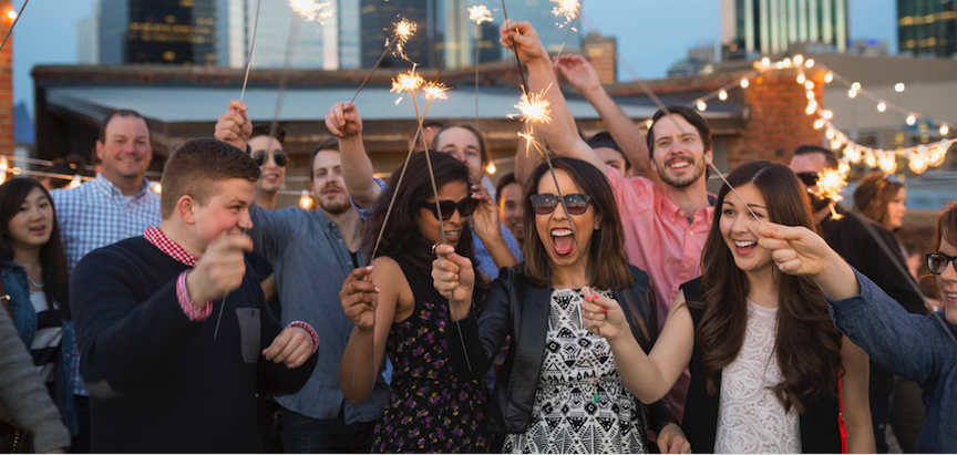 People celebrating