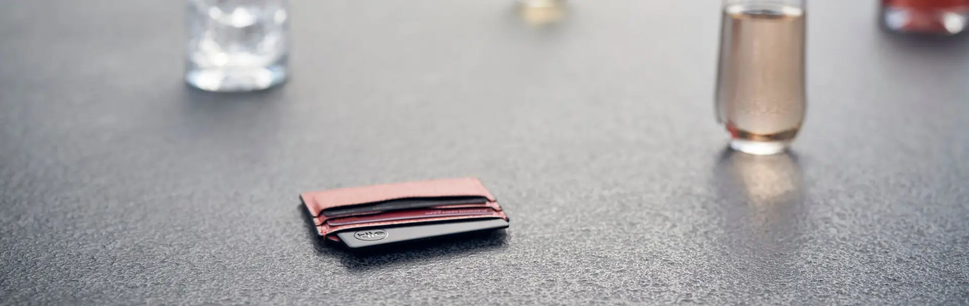 A wallet with a Tile slim