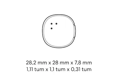 Dimensions of a Life360 Tile Sticker