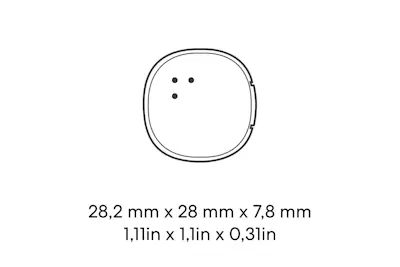 Dimensions of a Life360 Tile Sticker