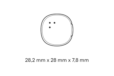 Dimensions of a Life360 Tile Sticker 