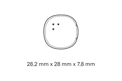 Dimensions of a Life360 Tile Sticker 