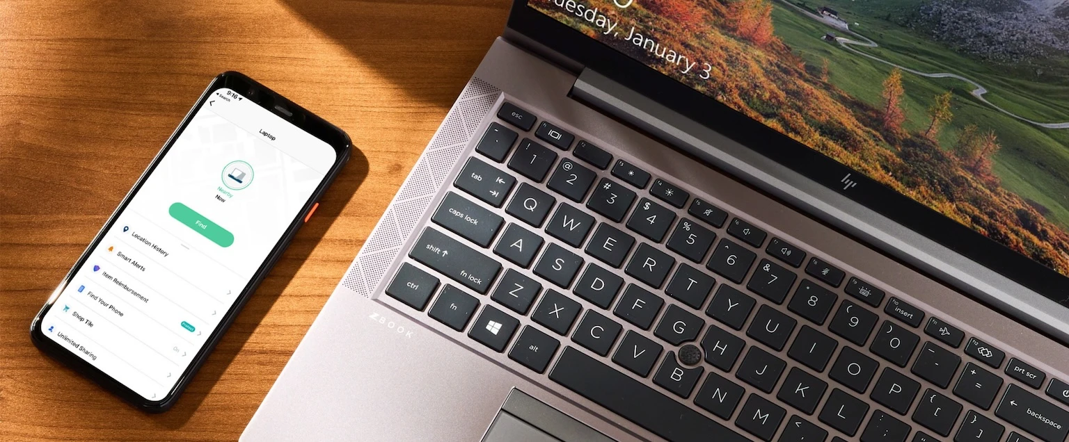 A Tile enabled HP laptop