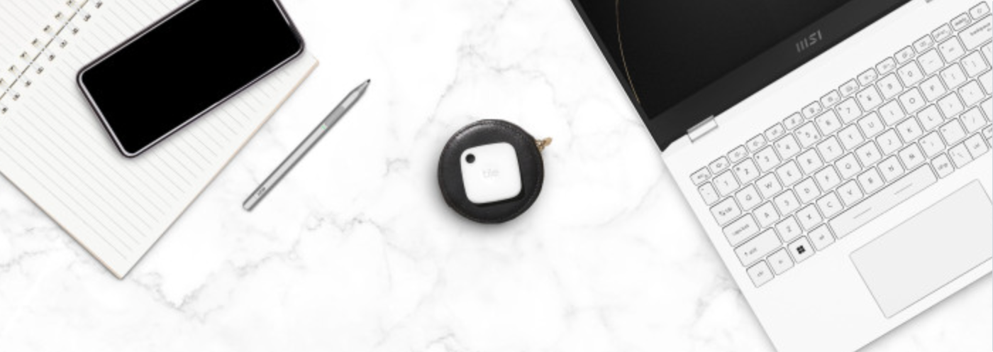 A Tile mate key finder and an MSI laptop