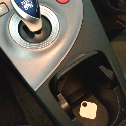 A Tile in a car's drink holder
