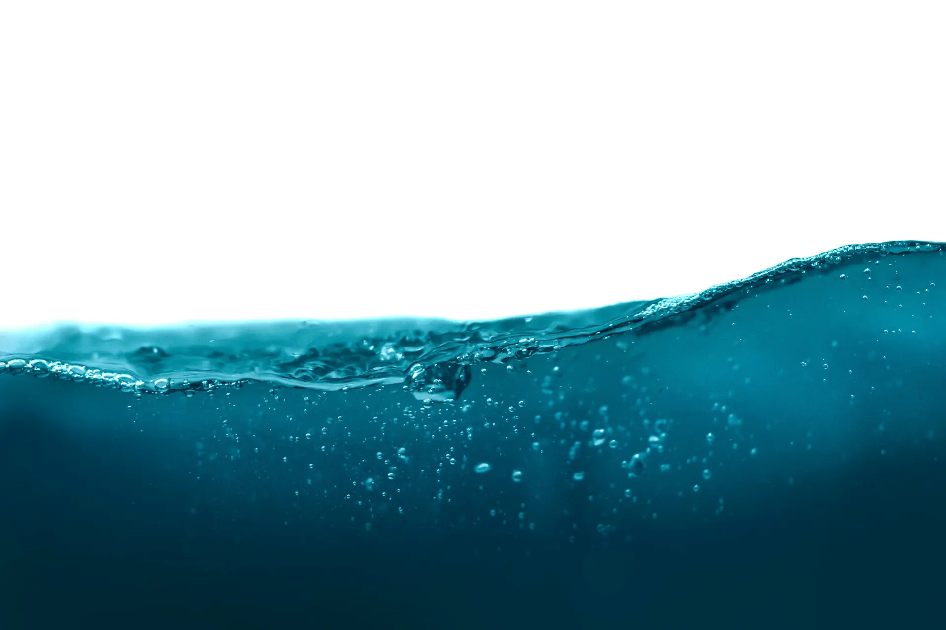 Bubbling water with a white background