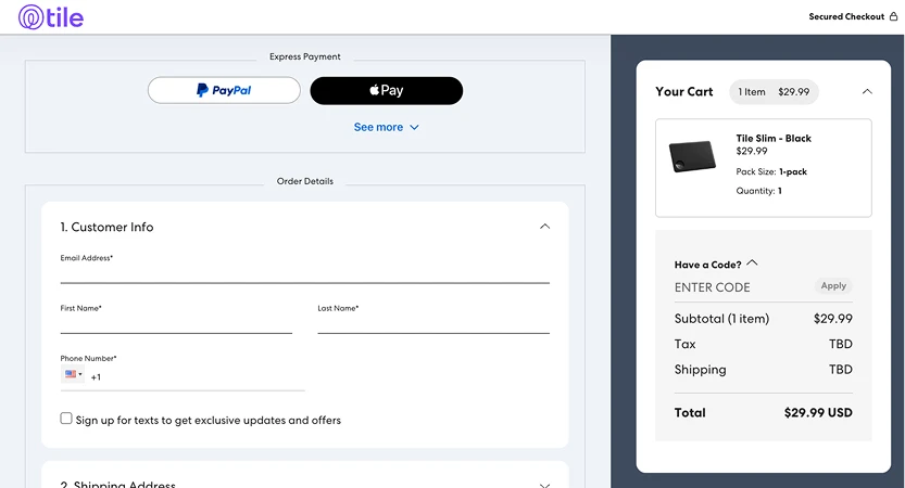 Tile Checkout